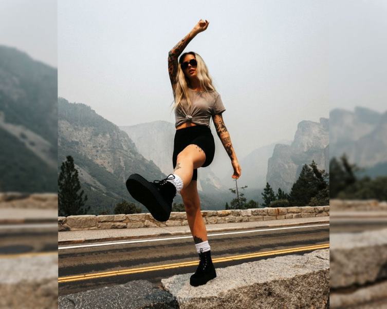 mx T.U.K. Footwear mujer bota viva mondo de terciopelo con 7 ojales negro 6ZJ4Z213 calzado