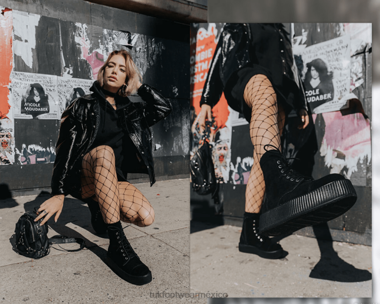 mx T.U.K. Footwear mujer botas viva mondo de gamuza negro 6ZJ4Z197 calzado