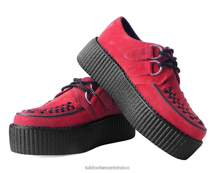 mx T.U.K. Footwear mujer creeper mondo de gamuza rojo 6ZJ4Z27 calzado