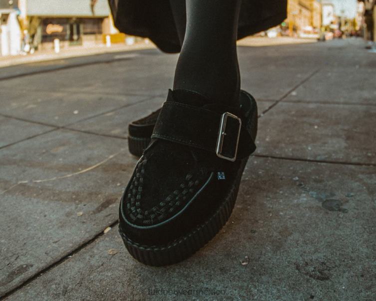 mx T.U.K. Footwear mujer mules creeper de ante negro 6ZJ4Z91 calzado