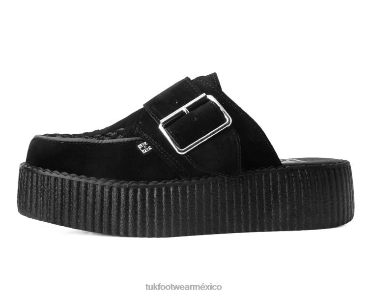 mx T.U.K. Footwear mujer mules creeper de ante negro 6ZJ4Z91 calzado