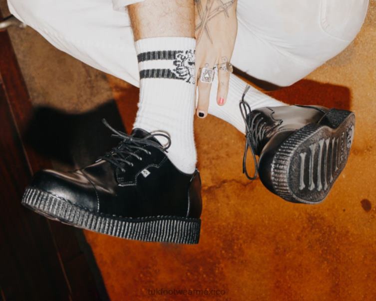 mx T.U.K. Footwear mujer puntera viva baja creeper negro 6ZJ4Z38 calzado