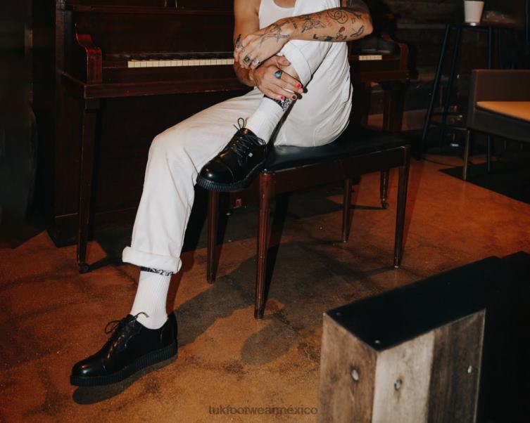 mx T.U.K. Footwear mujer puntera viva baja creeper negro 6ZJ4Z38 calzado