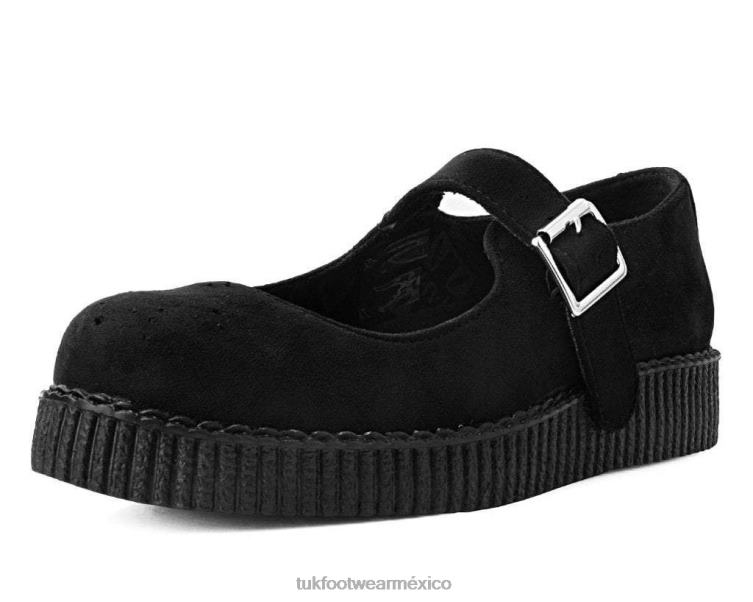 mx T.U.K. Footwear mujer Merceditas vivas bajas de ante sintético negro 6ZJ4Z141 calzado