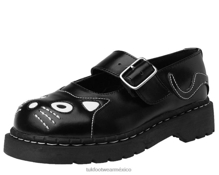 mx T.U.K. Footwear mujer cara de gatito mjs negro 6ZJ4Z133 calzado