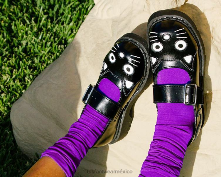 mx T.U.K. Footwear mujer cara de gatito mjs negro 6ZJ4Z133 calzado