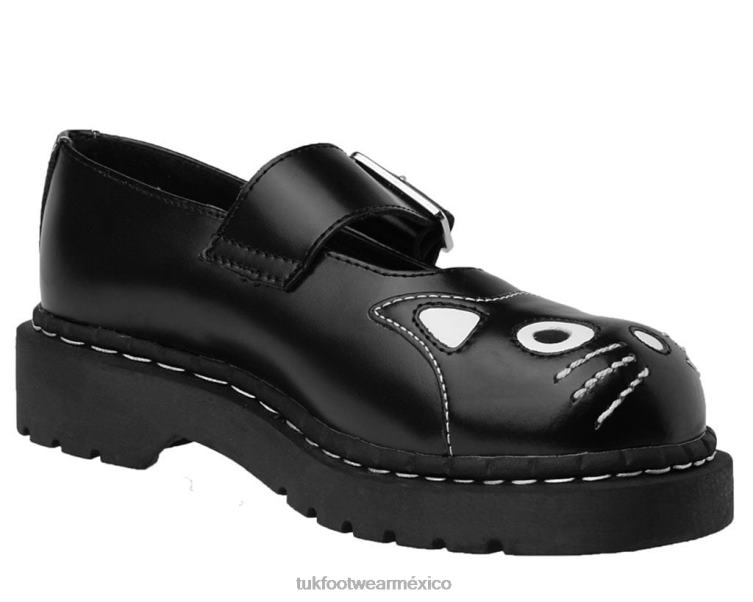 mx T.U.K. Footwear mujer cara de gatito mjs negro 6ZJ4Z133 calzado
