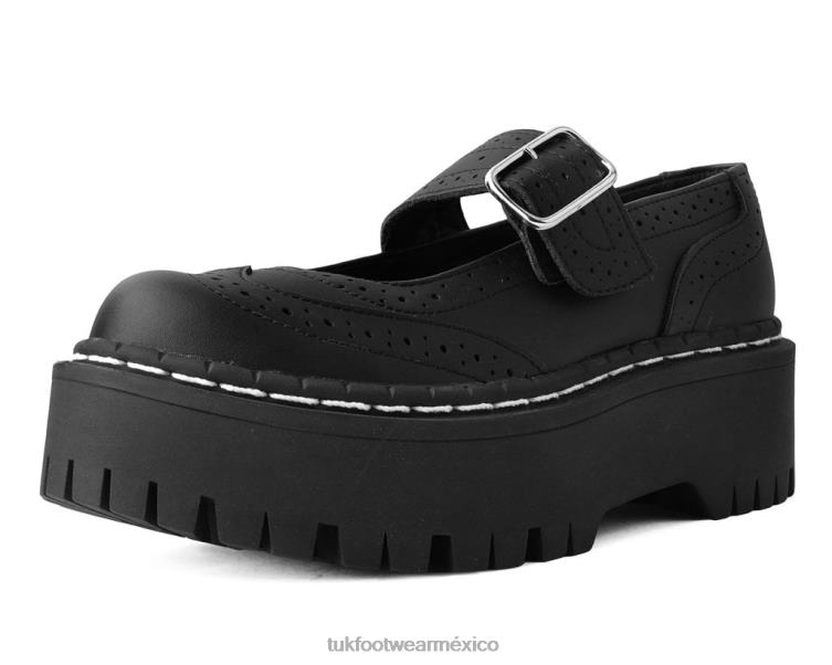 mx T.U.K. Footwear mujer mary jane de dos pisos negro 6ZJ4Z151 calzado
