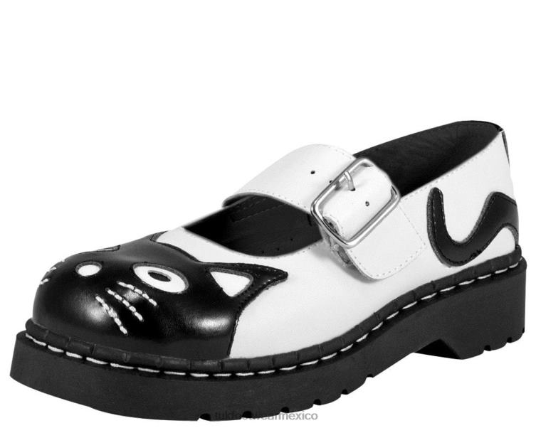 mx T.U.K. Footwear mujer mercedita clasica del gatito blanco negro 6ZJ4Z134 calzado