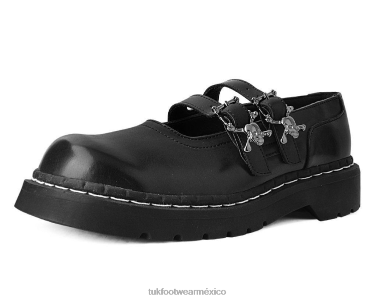 mx T.U.K. Footwear mujer merceditas con hebilla de 2 calaveras negro 6ZJ4Z153 calzado