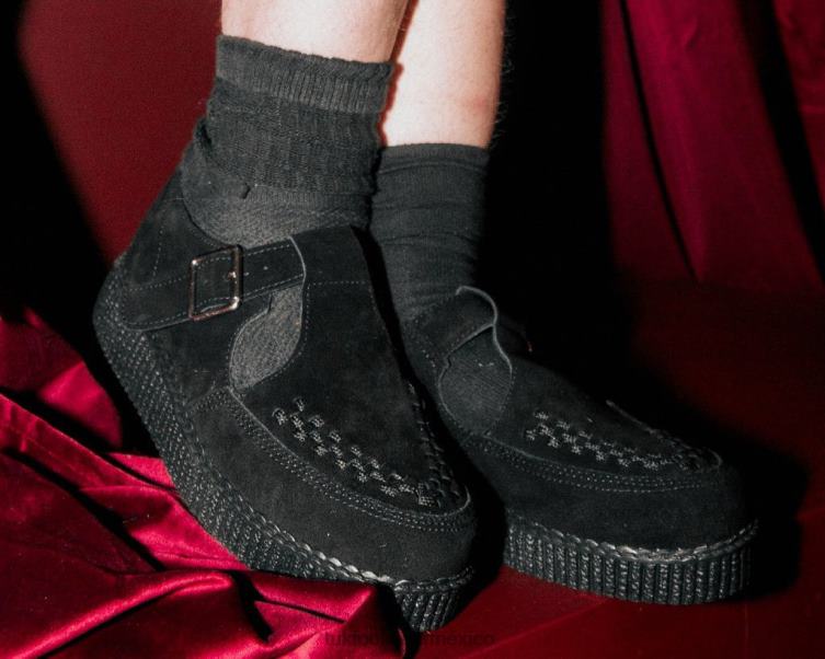 mx T.U.K. Footwear mujer sandalia baja viva de ante sintético negro 6ZJ4Z104 calzado