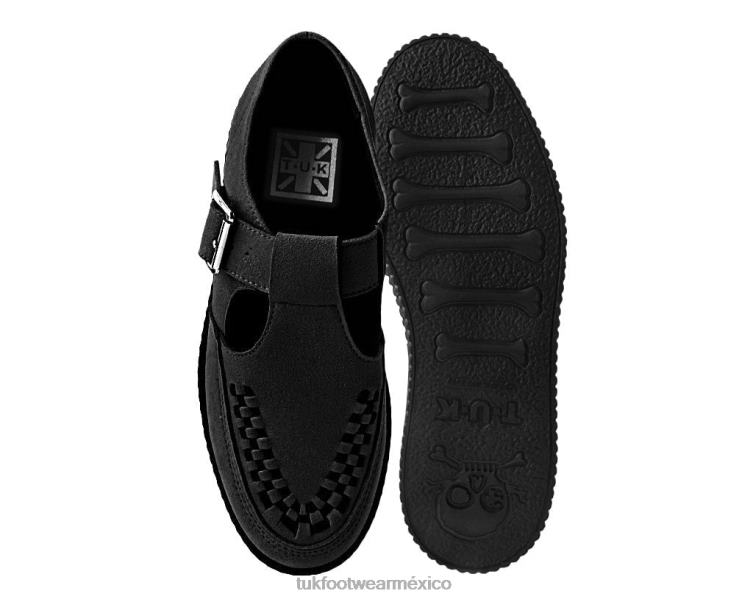 mx T.U.K. Footwear mujer sandalia baja viva de ante sintético negro 6ZJ4Z104 calzado