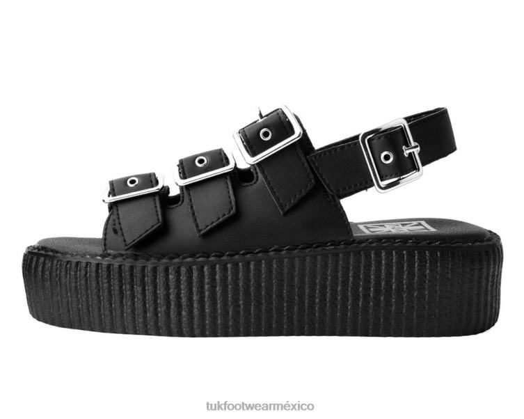 mx T.U.K. Footwear mujer sandalia mondo de 3 hebillas negro 6ZJ4Z304 calzado