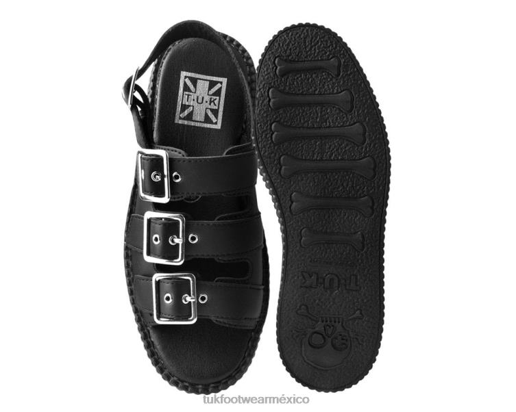 mx T.U.K. Footwear mujer sandalia mondo de 3 hebillas negro 6ZJ4Z304 calzado