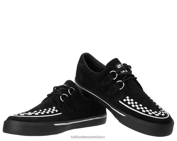 mx T.U.K. Footwear mujer zapatillas de ante entrelazadas blanco negro 6ZJ4Z242 calzado